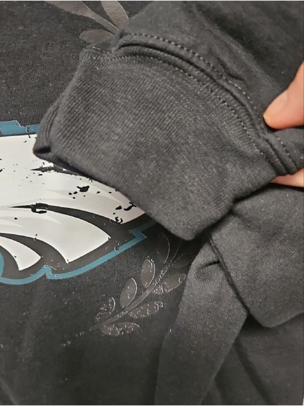 Gildan Black Crewneck with Green And White Eagles Graphic - Picture 5 of 7